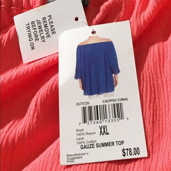 Chelsea & Theadore coral tunic blouse XXL - Picture 6 of 6